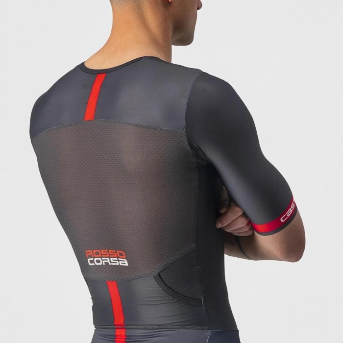 Castelli - triathlon trisuit for men, short sleeves Free Sanremo SS Suit -  black
